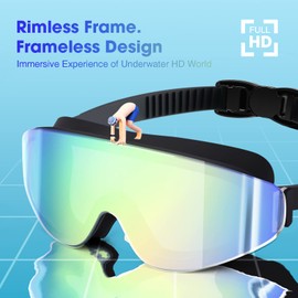 EasYoung Kids Swim Goggles for Age 6-12, 2-Pack Frameless Kids Goggles for Swimming, Anti-Fog, Waterproof, Boys & Girls
