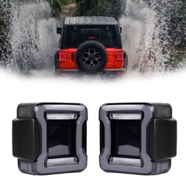 Loyolik Smoked LED Tail Lights Compatible with JK 2007-2017,Rear Lights w/Tunnel Edition Taillights Brighter when Cross-country （NOT FOR JL）