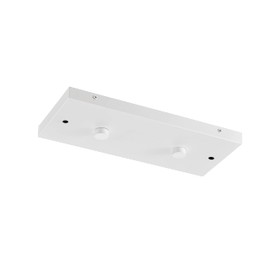 Two Pendant Light Linear Canopy Accessory Light Kit, 14 inch Flush Mount Cluster Canopy, Hanging 2 Lights with One Outlet Box for Kitchen Island, Mounting Hardware Included, Matte White…