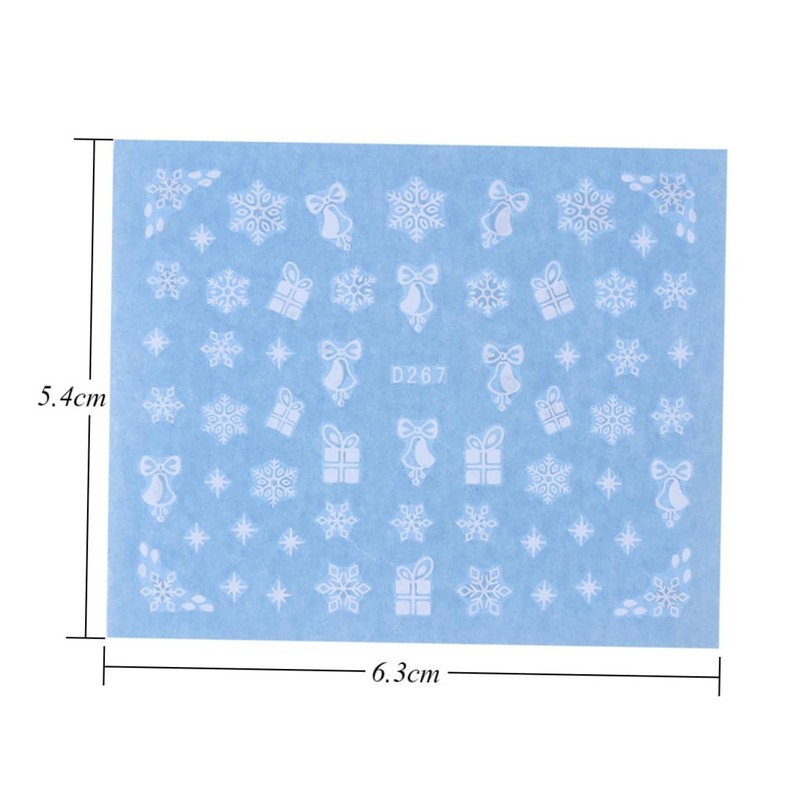 FOMIYES Fashionable Christmas Nail Stickers 60 Sheets Snowflake Bell Nail