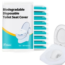 Huazu Disposable Flushable Toilet Seat Covers, 100pcs Biodegradable Seat Covers, Ideal for Airplane Trips Camping Public Restroom, Travel Pack for Potty Training