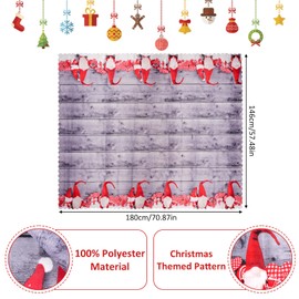 Svalor Christmas Table Cloth,180 x 150 cm Large Christmas Tablecloths,Washable Christmas Table Cloth Rectangular,Grey Xmas Table Cover for Xmas Party Home Dining Table Decorations