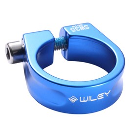 wilethree MTB Road bicycle Seat Post Clamp Aluminium Alloy 31.8mm 34.9mm Red/Black/Blue