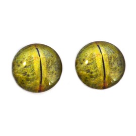 Detailed Python Snake Glass Eyes Realistic Animal Reptile Pair for Art Dolls, Sculptures, Props, Masks, Fursuits, Jewelry Making, Taxidermy, and More (8mm)