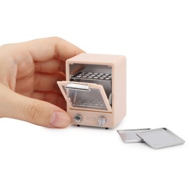 Miniature Microwave Dollhouse Oven Kitchen Furniture 1 12 Scale Accessories Mini House Oven Model Miniatures Plastic Mini Kitchen Appliance DIY Accessory Decoration (Pink)