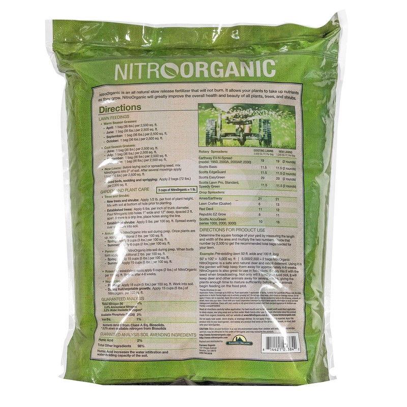 NitroOrganic Natural Plant Food Fertilizer, 36 Pounds - Provides Optimal