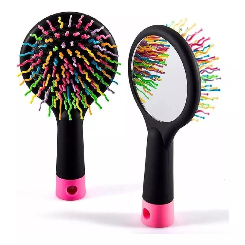 KFMX Cepillo Arcoíris Cerdas Onduladas Cabello Peine De Rizos