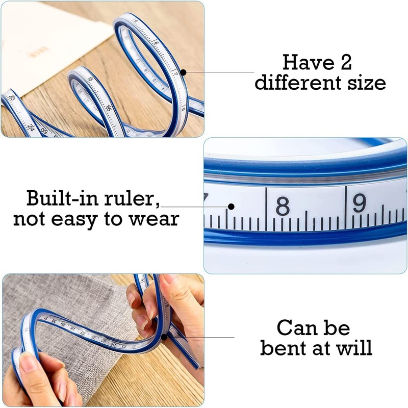Pack of 2 Flexible Curve Ruler, Curve Ruler, Sewing, Ruler,