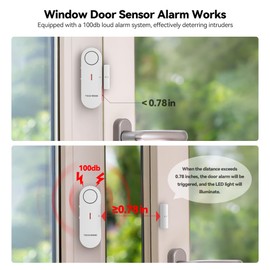 TechRise Door Window Alarm Sensor, 2-in-1 Alarm & Chime, Mini Door Sensor for Home Security, 3-level Volume Control, Shed Door Sensor for Child Security, House Shop Safety, 3 PCS