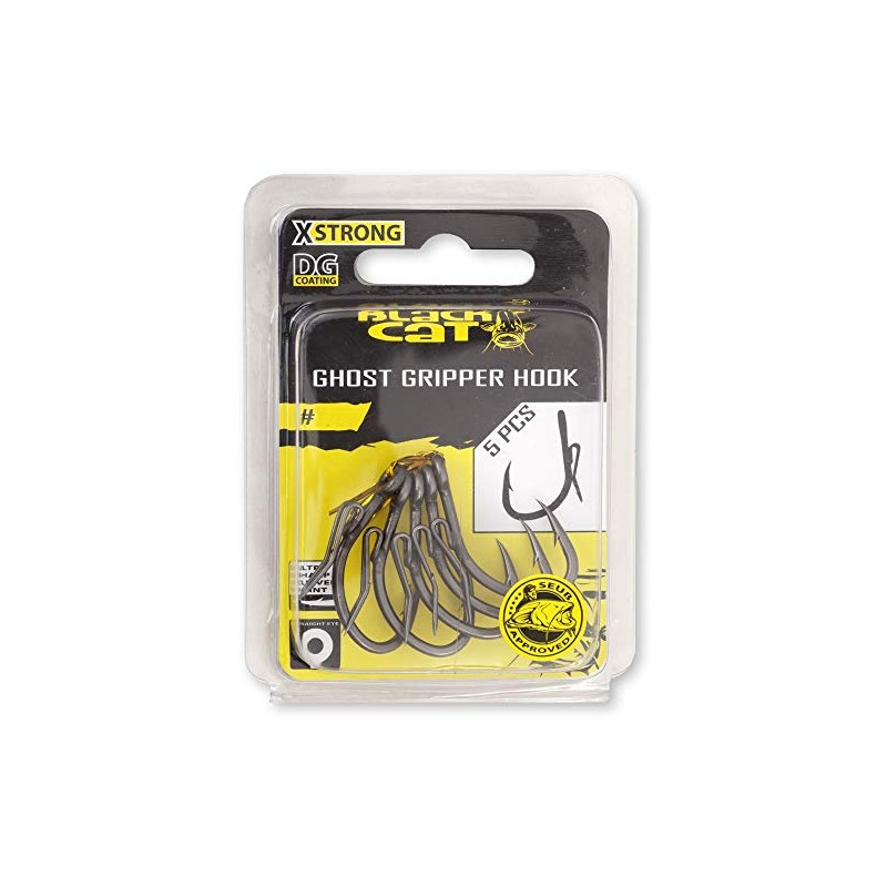 Black Cat Ghost Gripper Hooks DG – 5 Catfish Hooks,
