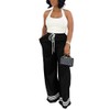 Nimsruc Wide Leg Sweatpants for Women High Waisted Drawstring Casual