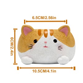 KOCNYDEY Cute Small Succulent Pots with Drainage, 10 cm Cactus Pots Cute Cat Flower Pot Resin Small Planters for Succulents, Cute Planter Animal Planter Flower Pot for Flower Cactus Garden Home Office