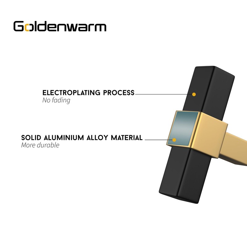 goldenwarm 25 Pack Cabinet Knobs Black and Gold Kitchen Cabinet