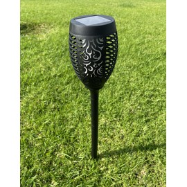 Ntertainment House 4pcs Solar Outdoor Waterproof Dancing Flickering Flame Torch Stake Lights with Auto On/Off Switch Dusk to Dawn for Garden Yard Pathway Christmas Lights Decoration - (Large)