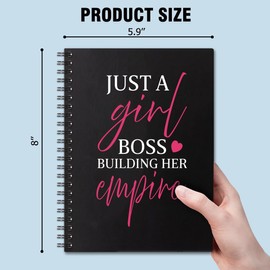 QYUVK Just A Girl Boss Building Her Empire Hardcover 160 Pages Blank Spiral Notebooks, Boss Lady Notebook, Boss Lady Gifts, New Business Owner Gift, Women Entrepreneur Gift, New Job Gift