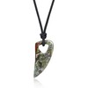 COAI Wolf Tooth Amulet Dragon Blood Stone Pendant Necklace for