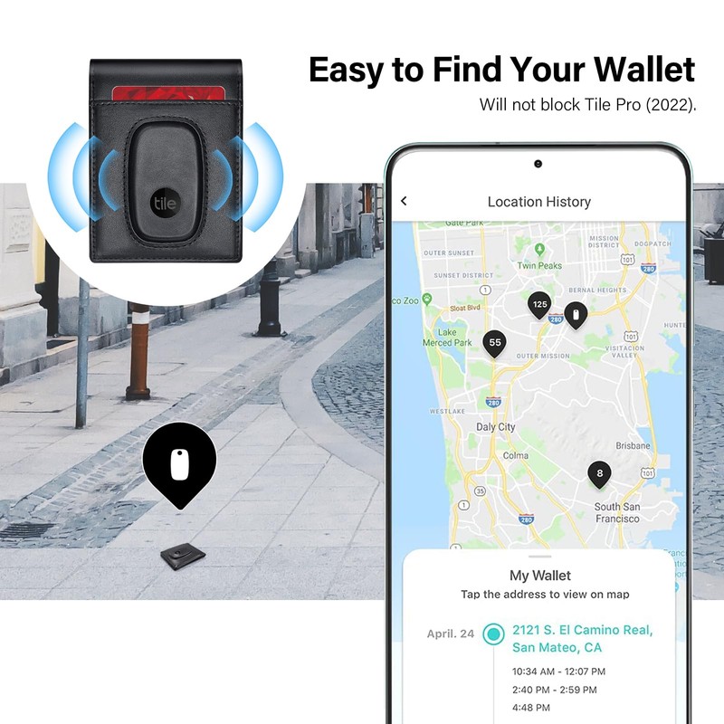 SwanScout SwanScout Wallet for Tile Pro (2022), Cash Pocket Version,