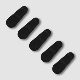 JAJU [JAJU] Men's Cotton Middle Cut Fake Socks 5 Pairs_Black