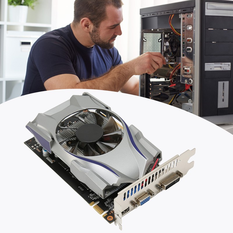 Gaming Graphics Card 1GB 128Bit GDDR5 PCI Express 2.0 3200MHZ