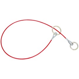 Peakworks OSHA Compliant, Abrasion Resistant 5 ft. Cable Anchor Sling with 2 O-Rings, PVC Coated Galvanized Cable, 1/4" Thick, Red, V8208605