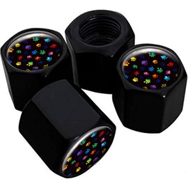 Metal Tire Valve Stem Caps 4 Pack,Car Wheel Stem Caps, Aluminum Universal Air Valve Covers for Cars, Trucks, SUVs, Bikes, Motorcycles, Bicycles(Colorful Dog Paw)