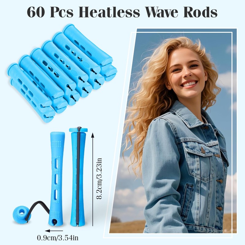Xerteam Pack of 60 Small Hair Rollers, Perm Curlers for