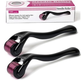 2PCS Rodillo Facial,0.5MM/1MM,Facial Para Herramientas Rodillo Para Rostro Herramientas, Adecuado para Masajes Facialesy Capilares(2PCS)