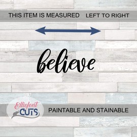 Believe Wood Cutouts for crafts, Laser Cut Wood Shapes 5mm thick Baltic Birch Wood, Multiple Sizes Available