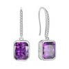CARICY 925 Sterling Silver Baguette Earring for Her Rectangular Birthstone