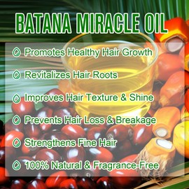 Batana Oil for Hair, Organic Batana Oil for Hair, Hair Growth Oil Hair Oil for Hydration and Repair of Dry, Damaged Hair, 100% Natural Batana Oil for Men and Women
