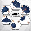 Lejorain Mini Compact Flat Umbrella - Auto Open Close Collapsible