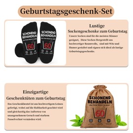 boluoboluomi 40th/50th/60th Birthday Gift for Men, Birthday Gift Set, Funny 40th/50th/60th Birthday Gift Bag with 40/50/60th Birthday Socks, Funny Gift 40/50/60th Birthday Man, 60 cm, L