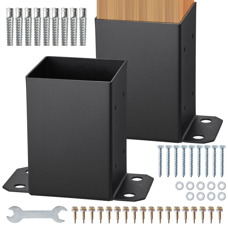 Happybuy 4x4 Post Base, 2 Pcs, Inner Size 3.6"x3.6", Heavy