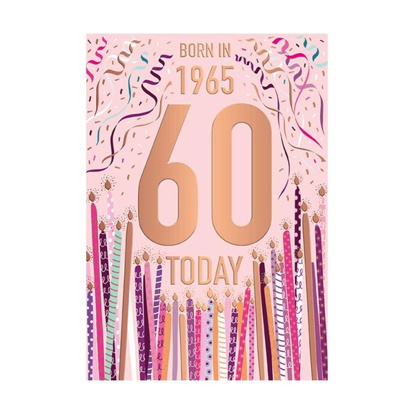 Words 'n' Wishes Female 60th Birthday Card - Happy Birthday