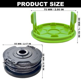 esmusssein 29187 Spool Line 8.3m (27ft) 1.65mm Compatible with Greenworks 40V G40LT/ G40LTK2/ G40LTK2x / 2101507 / 2101507UA / 2101507UC Cordless Strimmer (6 spool+1 spool cover)