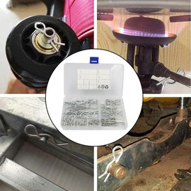 Milageto 125x Cotter Hairpin Assortment Kit Fastener Carbon Steel Hardware Hitch Pin Clips Splits Pin for Truck Mechanics Small Engine