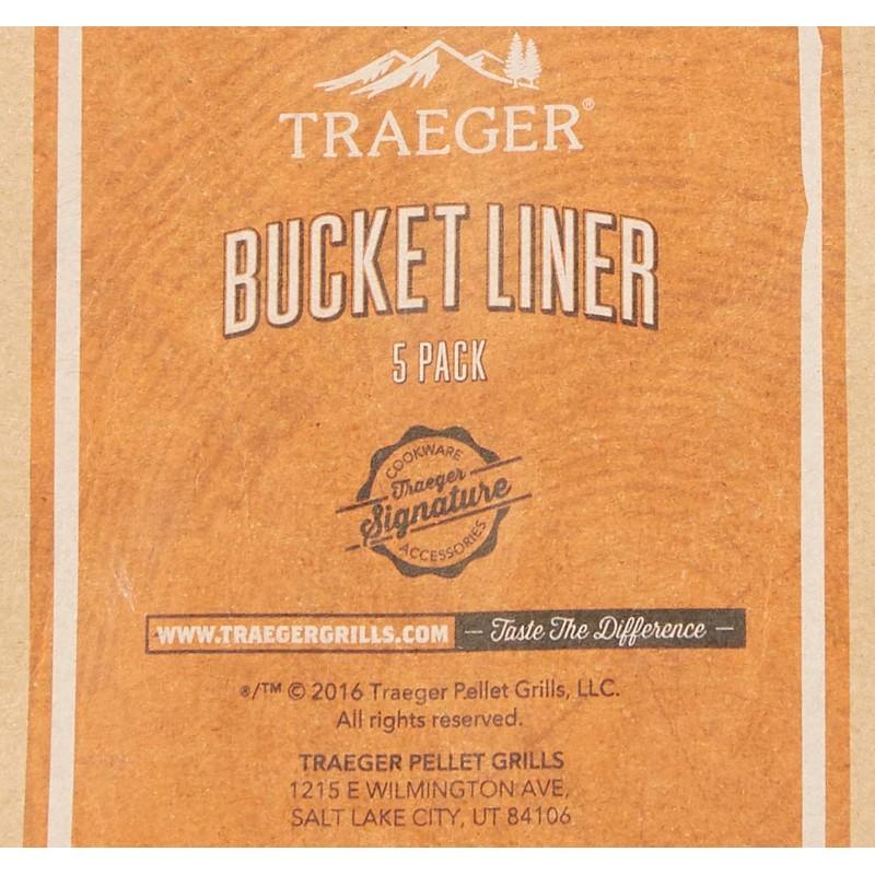 Traeger Grills BAC407 Grease Bucket Liner Grill Accessory, 5 Count