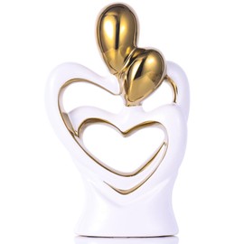 XMGZQ Brautpaar Figuren Deko,Deko Wohnzimmer Modern,Hochzeitsgeschenke für Brautpaar,Keramik Deko,Ehepaar Figuren,Geschenke Paar,Wohnzimmer Deko Modern,Deko Weiss Wohnzimmer,Hochzeitspaar Figuren Deko