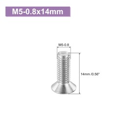 sourcing map 50 pcs M5-0.8x14 Machine Screws Phillips Pan Cross Head Screws Fasteners Bolts 304 Stainless Steel Silver for Wall Socket,House Repairs