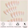 Nude Colour Gradient Artificial Fingernails for Sticking, 24 Pieces, Press