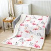 Flamingo Sherpa Blanket for Sofa Bed Couch Tropical Flamingo Pattern
