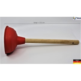 Bürstenfabrik - MADE IN GERMANY MAAJ Universal Plunger Diameter 14 cm Drain Suction Cup Rubber Bell, Plunger, Pipe-Free, No Chemicals