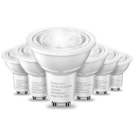 TJOY GU10 LED Light Bulbs Non-Dimmable, 4W, 5000K Daylight White, 300LM, Equivalent 35W, 2 Prong GU10 Bulbs Replacement for Recessed Track Lighting, MR16 LED Bulb for Living Room, Range Hood, 6 Pack