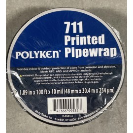 Polyken 711 Printed Pipewrap Tape, 1.89in x 100ft x 10 mil, D-6503-3, Sealed