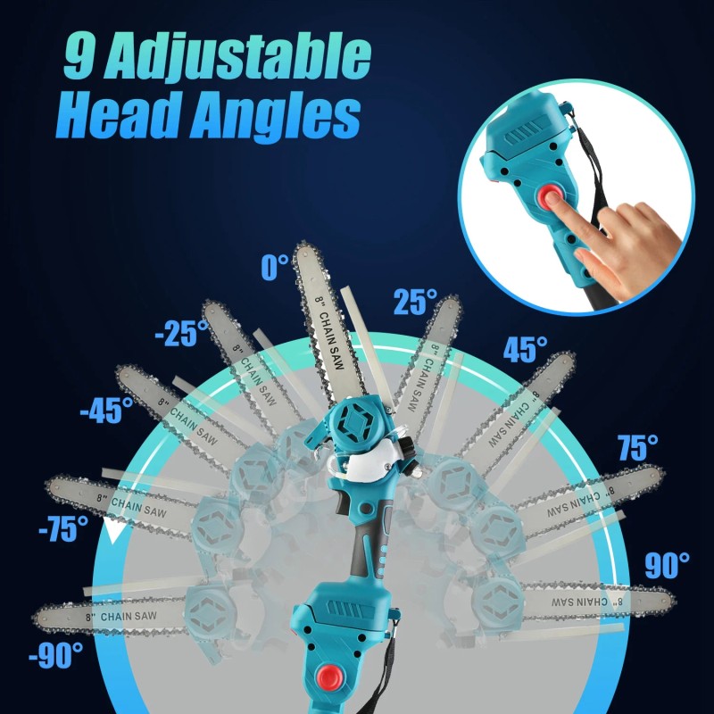 2 in 1 Battery Pole Saw Handheld Chainsaw Cordless Electric