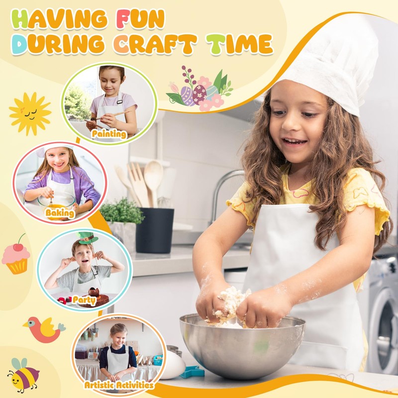 Milifox Kids Apron with Pockets 1 Pack Adjustable Children Chef