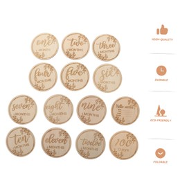 BESPORTBLE 1 Set Monthly Milestone Cards Wooden Growth Cards for Newborn Photo Props Unique Keepsake for Recording Growth Moments Stylish Design for Boys