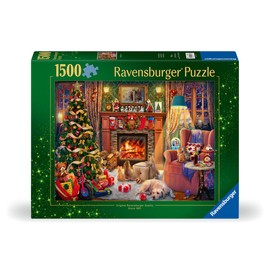 Ravensburger - Christmas Eve - 1500 Piece Jigsaw Puzzle - Quaint Home for The Holidays Scene Featuring Toys, a Tree and The Family Pets - Premium Quality - Ages 12+