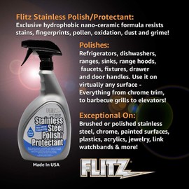 Flitz Stainless Steel Polish Protectant - Stainless Steel Cleaner for Appliances - Ensures Streak-Free Shine and Protects from Fingerprints Longer – 32oz