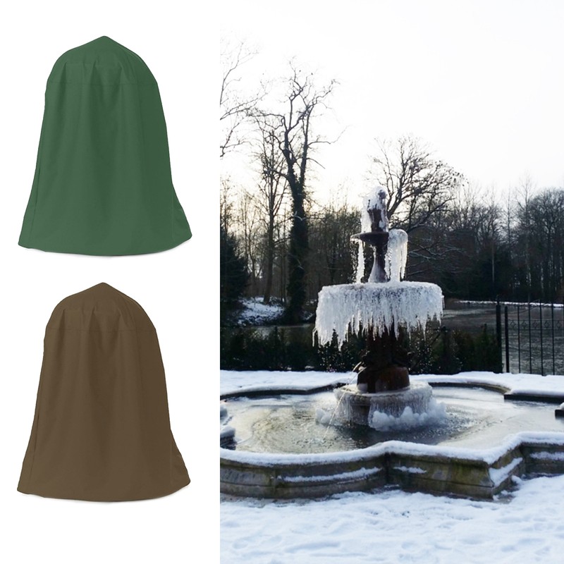 Garden Fountain Statue Protective Cover Silver Coated Oxford Cloth Waterproof